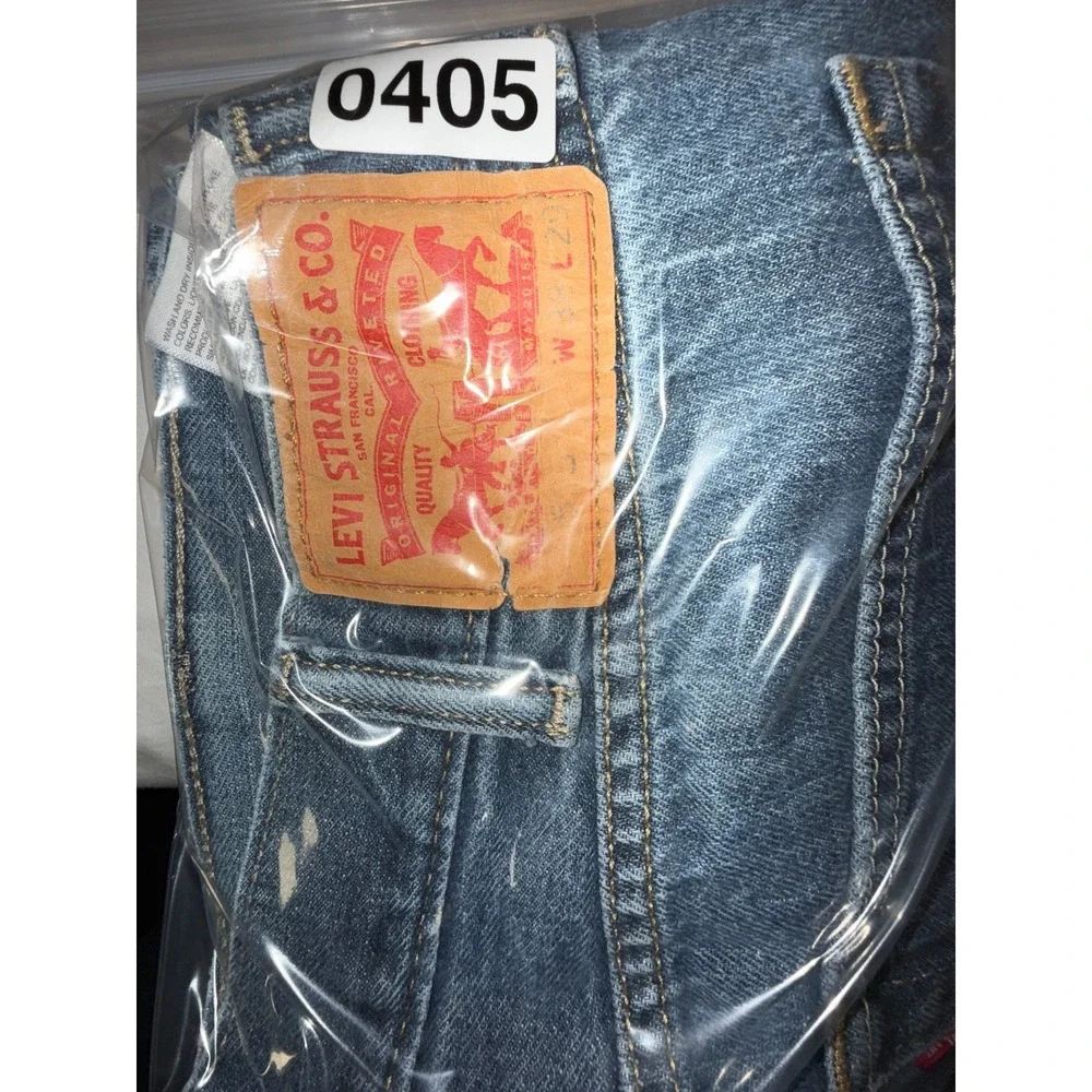 Levi's 505 Regular Fit Jeans Mens 38x29 Blue Denim Stretch Mid Rise Medium Wash